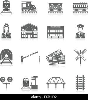 Eisenbahn-Icon-Set Stock Vektor