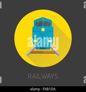 Eisenbahn-flach-Symbol Stock Vektor