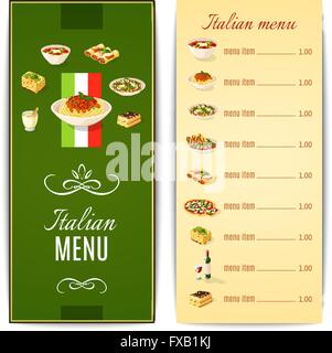 Italienische Speisekarte Stock Vektor