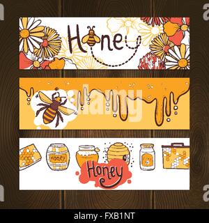 Honig-Banner-Set Stock Vektor