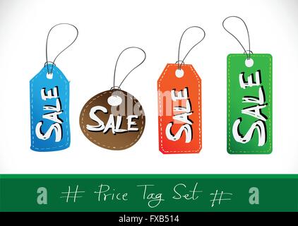 Preis Verkauf Tags und Tags Etiketten Stock Vektor