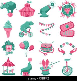 Zirkus-Icon-Set Stock Vektor