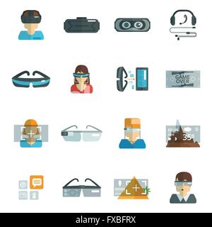 Virtuelle Brillen flach Stock Vektor