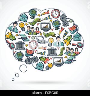Business Sketch Speech Bubble Stock Vektor