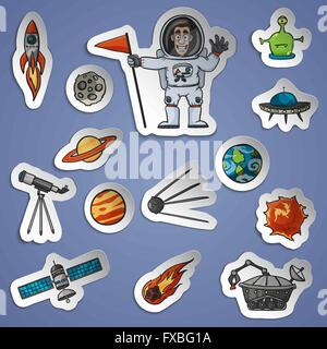 Raum-Aufkleber-Set Stock Vektor