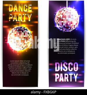 Disco Party Banner vertikal Stock Vektor