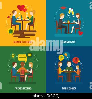 Menschen im Restaurant Set Stock Vektor