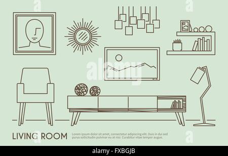 Wohnzimmer-Möbel Stock Vektor