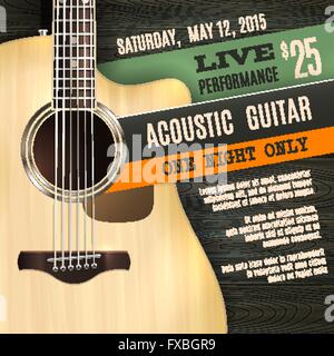 Akustik-Gitarren-Poster Stock Vektor