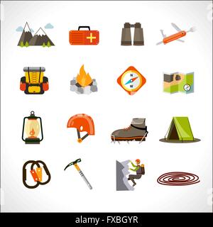 Klettern Icons Set Stock Vektor