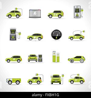 Elektro-Auto-Ikonen Stock Vektor