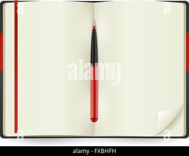 Realistische offen Notepad Stock Vektor