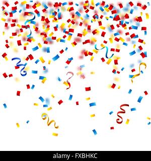 Bunte Konfetti auf dem weißen Hintergrund Stock Vektor