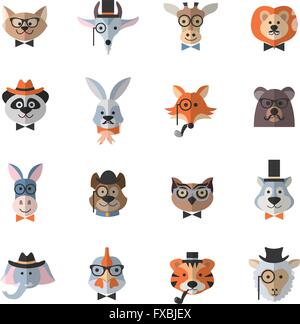 Tierische Hipster-Set Stock Vektor