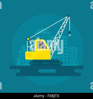 Flache Kran heben Stock Vektor