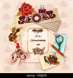 Damen-Scrapbooking-Set Stock Vektor