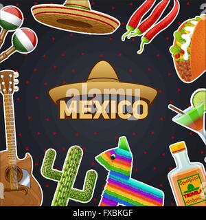 Mexikanische Symbole Illustration Stock Vektor