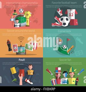 Fußball-Mini-Poster-Set Stock Vektor