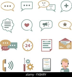 Chat-Icons flache Set Stock Vektor