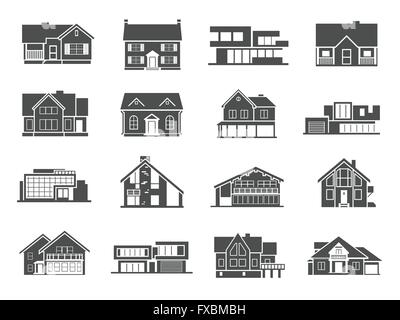 Haus Icons Set Stock Vektor