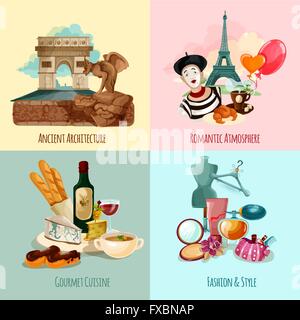 Paris touristische Set Stock Vektor