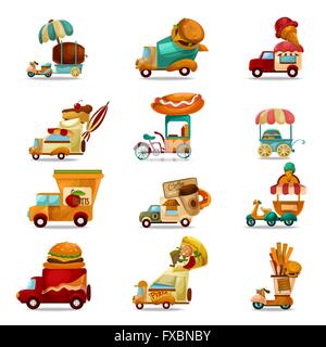 Lebensmittel LKW Set Stock Vektor