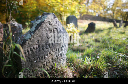 Alter jüdischer Friedhof Liten in Tschechien Stockfoto