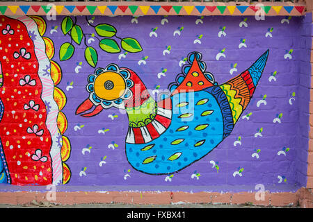 Pferd Reiten König, Painted Wall anlässlich des "Pahela Boishak, die Bengali New Year. © Jahangir Alam Onuchcha / Alamy Stockfoto