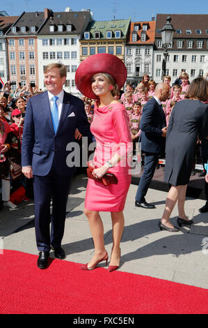 König Willem-Alexander Und Maxima der Niederlande Königin Beim Besuch der Residenz. München, 13.04.2016/picture Allianz Stockfoto