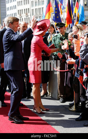 König Willem-Alexander Und Maxima der Niederlande Königin Beim Besuch der Residenz. München, 13.04.2016/picture Allianz Stockfoto