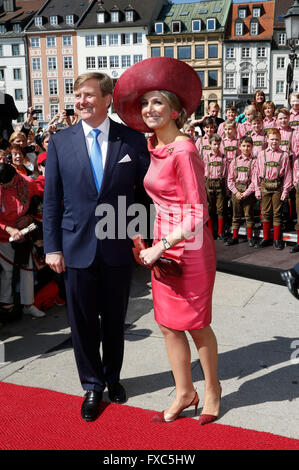 König Willem-Alexander Und Maxima der Niederlande Königin Beim Besuch der Residenz. München, 13.04.2016/picture Allianz Stockfoto