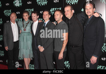 Los Angeles, CA, USA. 13. April 2016. Gegossen. '' Green Room'' Los Angeles Premiere statt im Arclight Hollywood. Bildnachweis: Adam Orchon/AdMedia Credit: Adam Orchon/AdMedia/ZUMA Draht/Alamy Live-Nachrichten Stockfoto