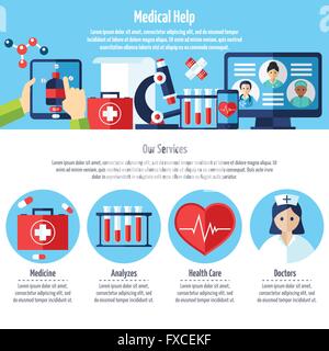 Medizinische Website Stock Vektor