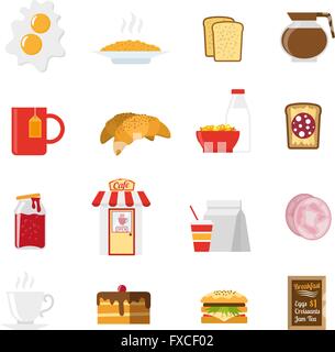 Frühstück Icons Set Stock Vektor