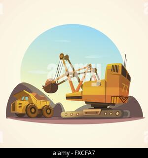 Bergbau-Konzept-Abbildung Stock Vektor