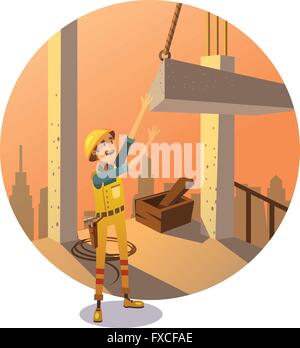 Retro-Bau cartoon Stock Vektor