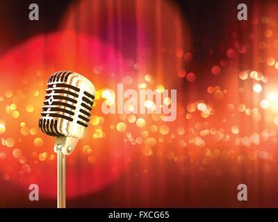 Retro-Mikrofon Vintage-Hintergrund Poster Stock Vektor