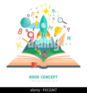 Buchillustration Konzept Stock Vektor