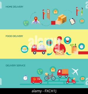 Lieferung-Banner-Set Stock Vektor