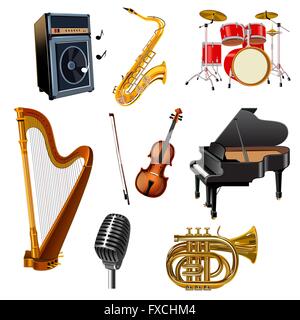 Musikinstrumente-Set Stock Vektor