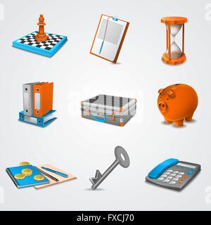 Geschäft realistische Symbole Stock Vektor