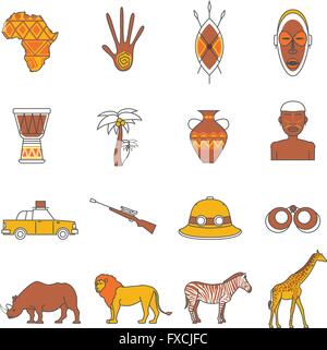 Safari-Icons Set Stock Vektor