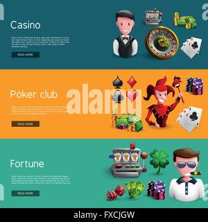 Satz von drei Casino-Banner Stock Vektor