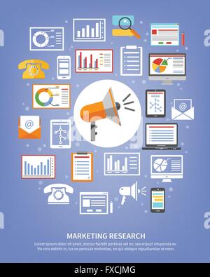 Marketing-Forschung-Symbole Stock Vektor