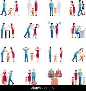 Probleme in der Familie Icons Stock Vektor