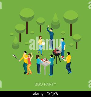 Freunde-Grillparty Stock Vektor