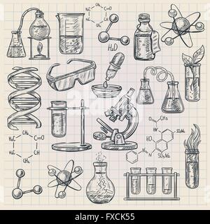 Chemie-Symbol im Doodle-Stil Stock Vektor