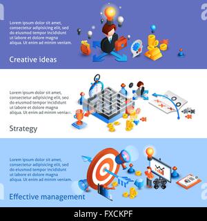 Business-Strategie isometrische Banner Stock Vektor