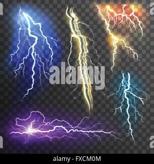 Blitz-Transparent-Set Stock Vektor