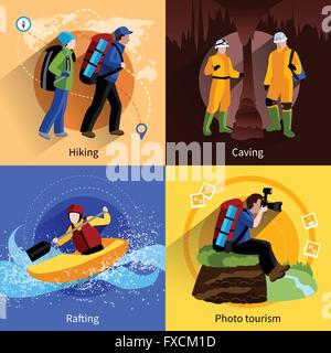 Tourismus Icons Set Stock Vektor